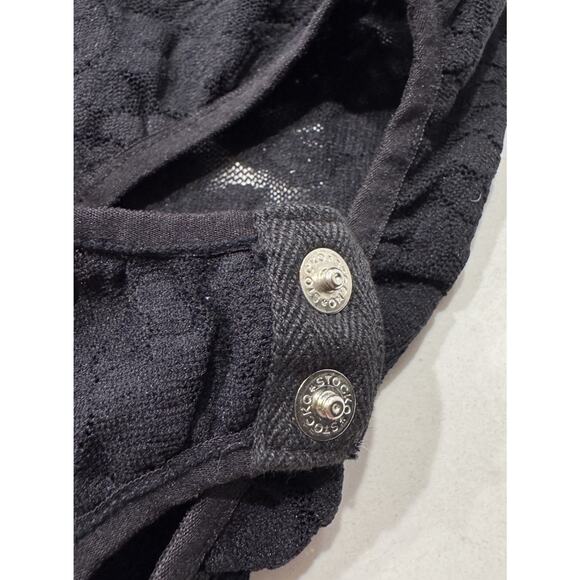 Vintage Ann Taylor Cami Bodysuit Size Large 90s Black Lace Coquette Romantic - Picture 6 of 8